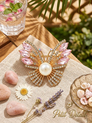 Pearl Crystal Bow Brooch Petit Détail Lebanon