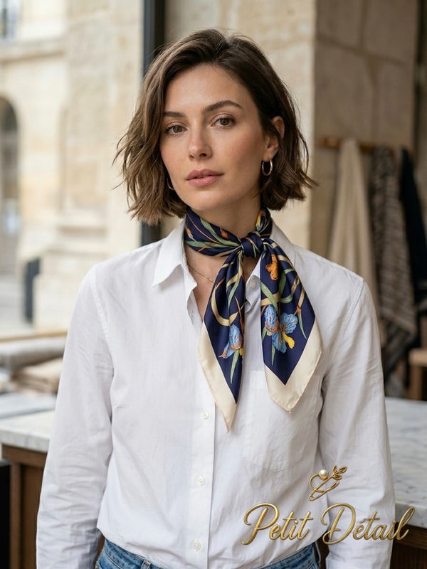 Midnight Floral Square Scarf Petit Détail Lebanon