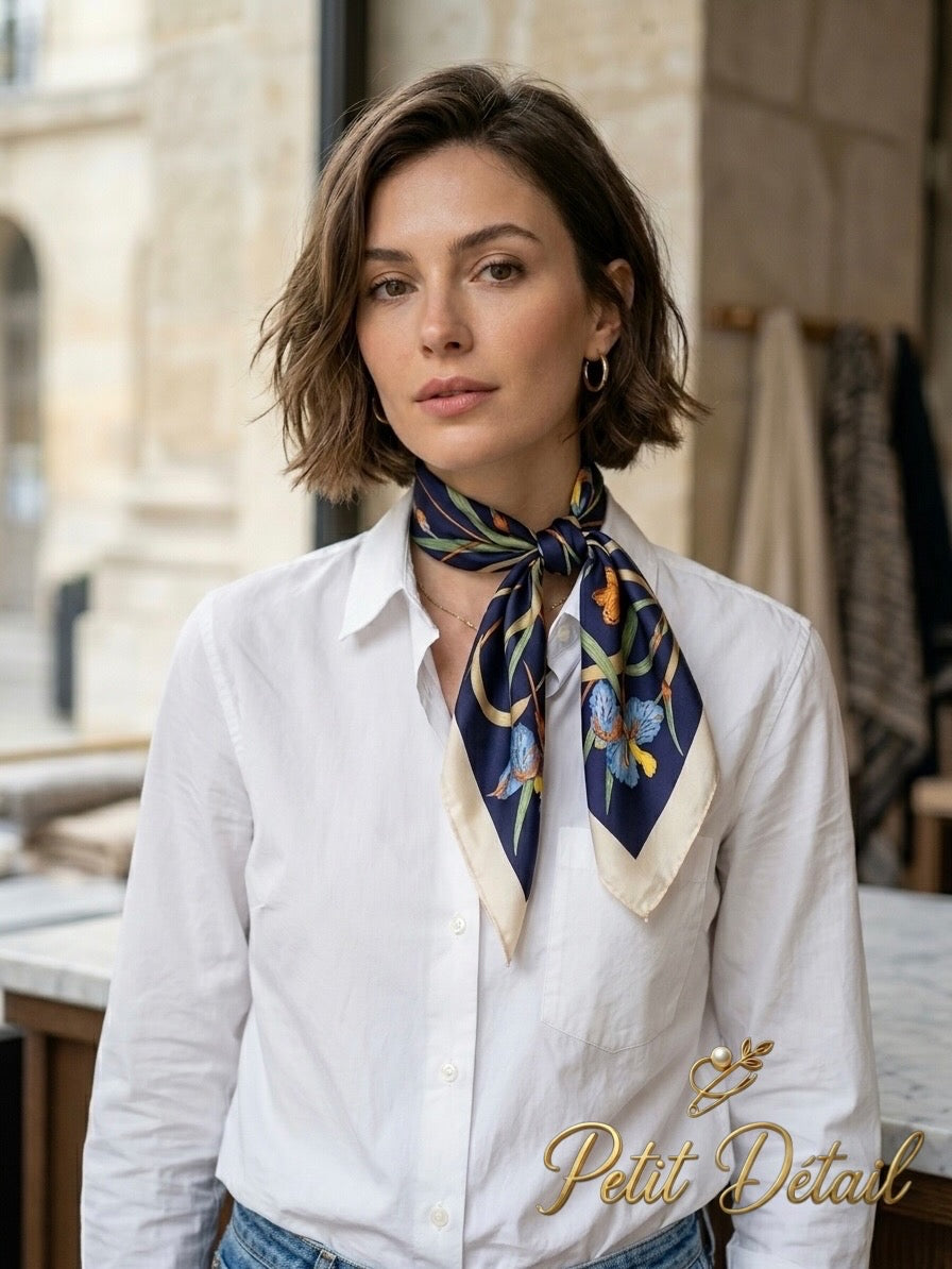 Midnight Floral Square Scarf Petit Détail Lebanon
