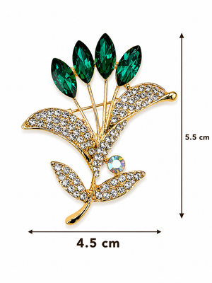 Crystal Tulip Bouquet Brooch Green Petit Détail Lebanon