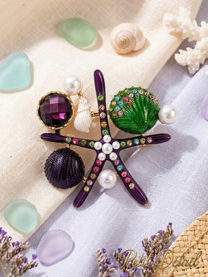 Pearl Starfish Shell Brooch Petit Détail Lebanon