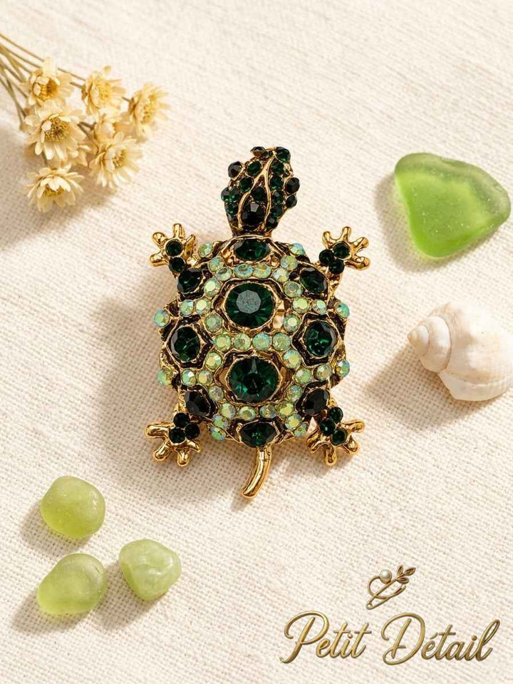 Emerald Turtle Brooch Petit Détail Lebanon