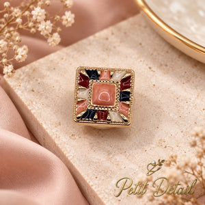 Rose & Navy Mosaic Button Cover Petit Détail Lebanon