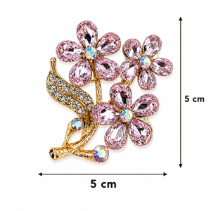 Crystal Daisy Bouquet Brooch Pink Petit Détail Lebanon
