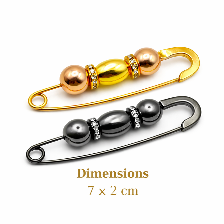 Crystal Bead Decorative Safety Pin Brooch