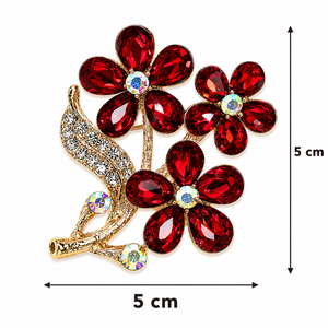 Crystal Daisy Bouquet Brooch Red Petit Détail Lebanon
