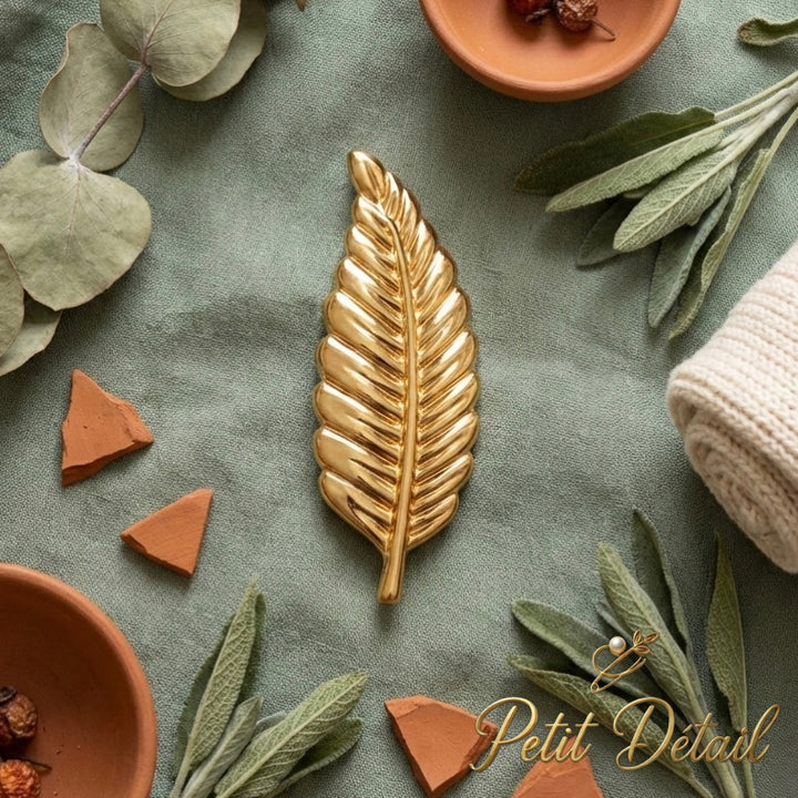 Abstract Gold Leaf Brooch Petit Détail Lebanon