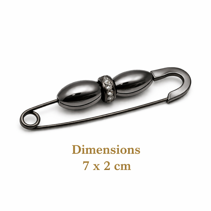 Double Oval Decorative Safety Pin Brooch Petit Détail Lebanon