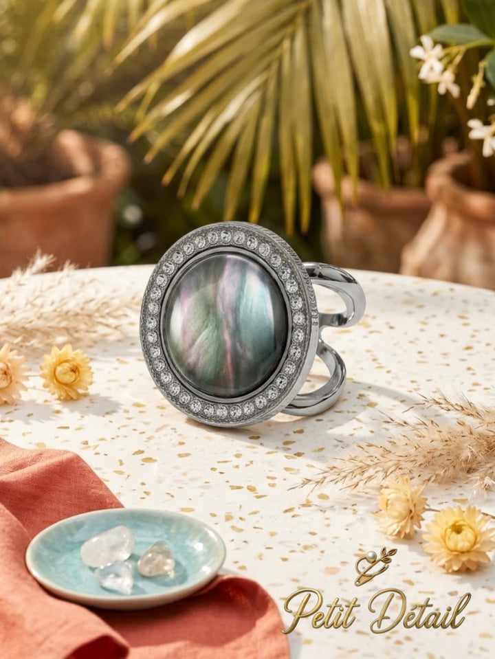Iridescent Round Scarf Ring Petit Détail Lebanon