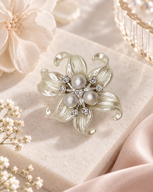 Ivory Pearl Lily Button Cover Petit Détail Lebanon