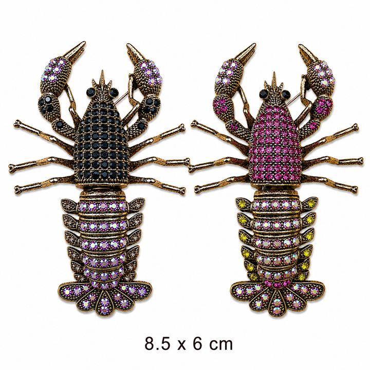 Crystal Lobster Brooch Petit Détail Lebanon