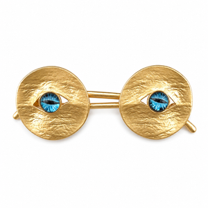 Surrealist Eye Glasses Brooch gold Petit Détail Lebanon