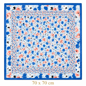Blue Floral Square Scarf Petit Détail Lebanon