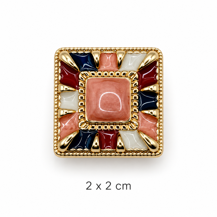 Rose & Navy Mosaic Button Cover Petit Détail Lebanon