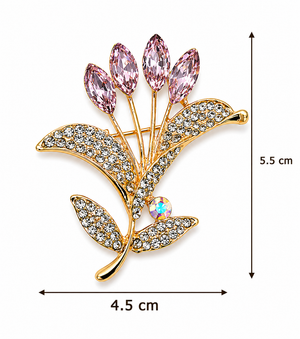 Crystal Tulip Bouquet Brooch Pink Petit Détail Lebanon