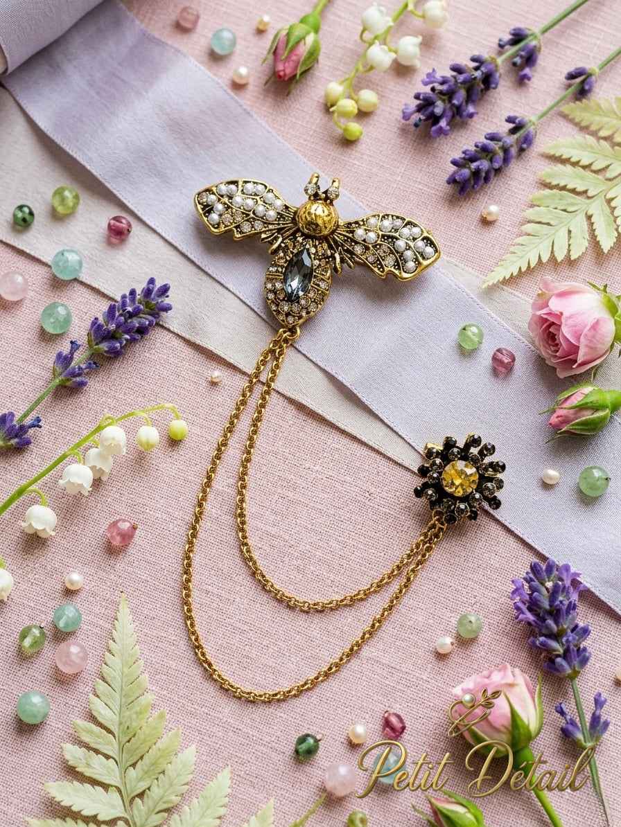Golden Bee Chatelaine Brooch Petit Détail Lebanon