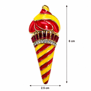 Candy Swirl Ice Cream Brooch red Petit Détail Lebanon