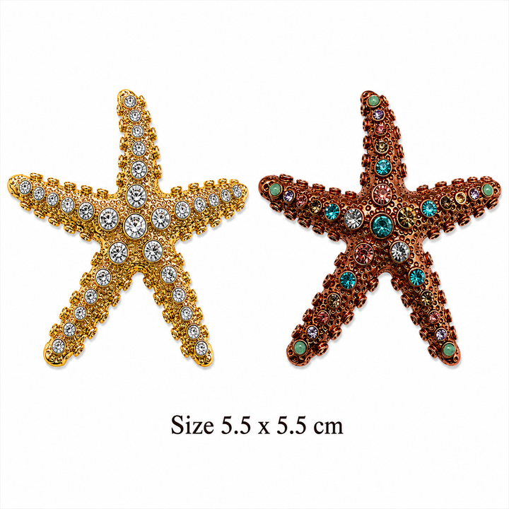 Crystal Starfish Brooch Petit Détail Lebanon