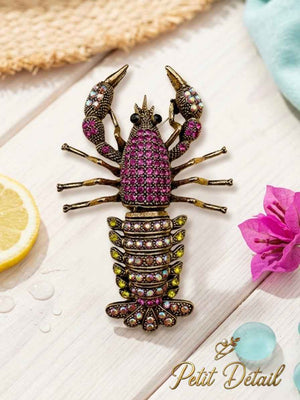 Crystal Lobster Brooch Petit Détail Lebanon