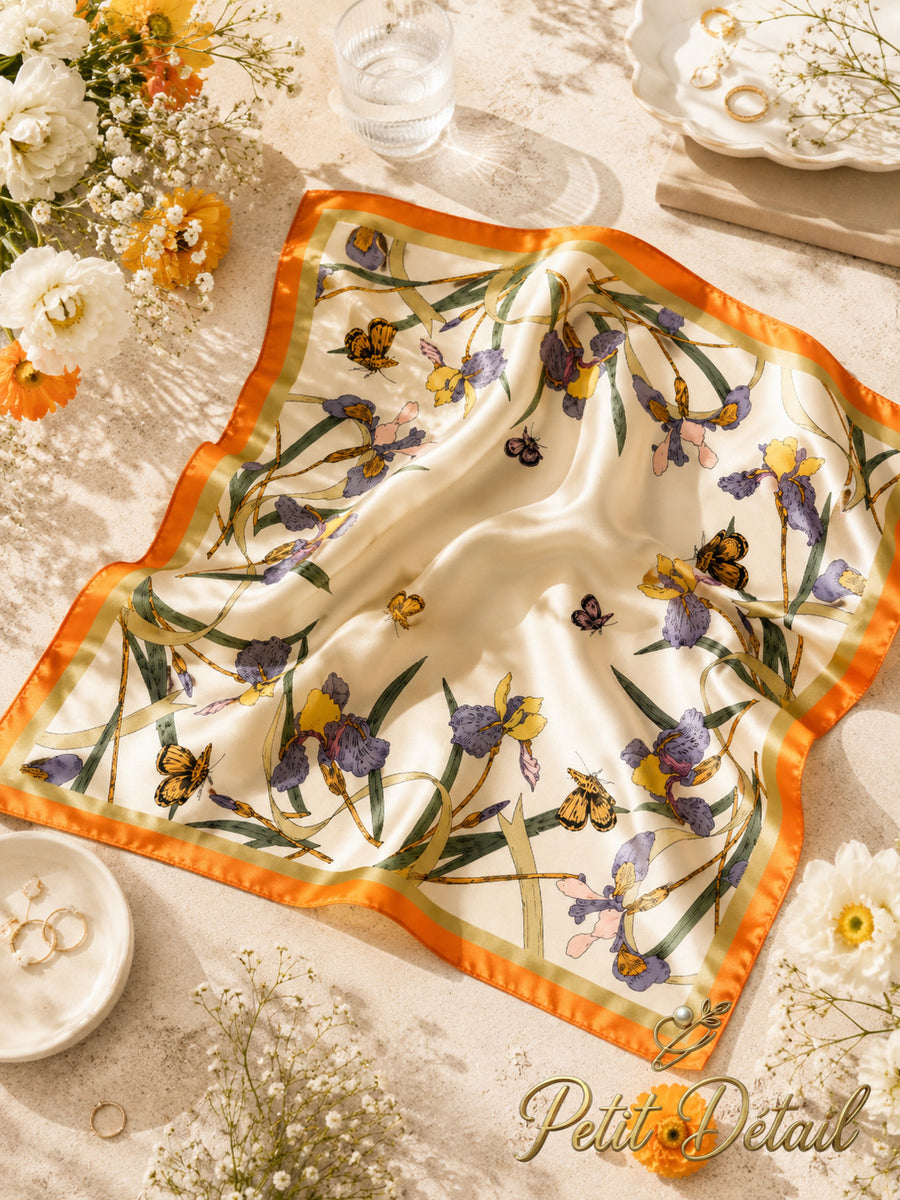 Golden Iris Square Scarf Petit Détail Lebanon