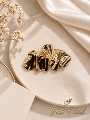 Sculptural Fold Gold Brooch