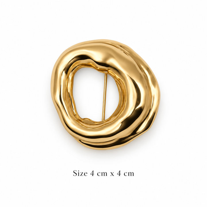 Organic Halo Gold Brooch