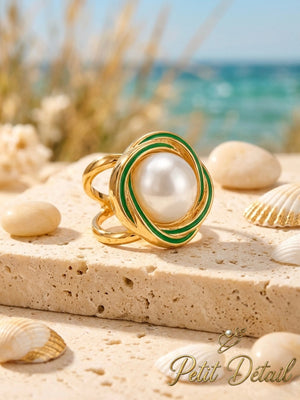 Pearl Accent Scarf Ring Petit Détail Lebanon