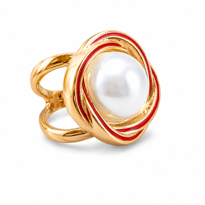 Pearl Accent Scarf Ring red Petit Détail Lebanon