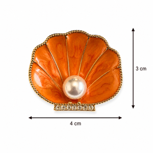 Pearl Shell Brooch orange Petit Détail Lebanon