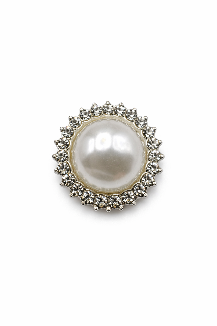 Classic Pearl & Crystal Halo Button (Sew-On) - 2 cm