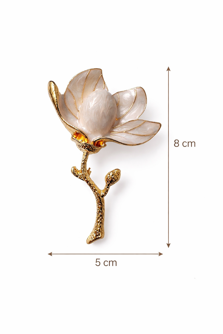 Ivory Magnolia Statement Brooch Petit Détail Lebanon