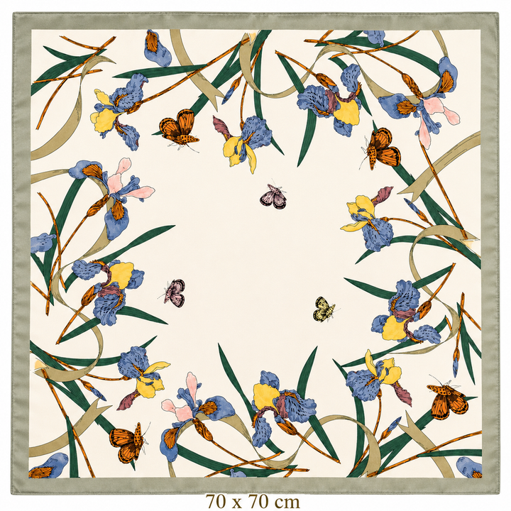 Sage Iris Square Scarf Petit Détail Lebanon