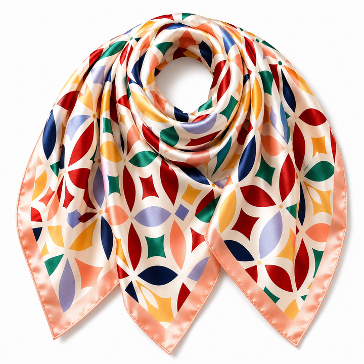 Pastel Geometric Square Scarf Petit Détail Lebanon