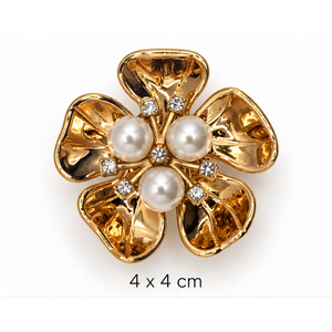 Gold Pearl Flower Button Cover Petit Détail Lebanon