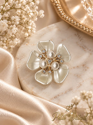 Ivory Pearl Flower Button Cover Petit Détail Lebanon