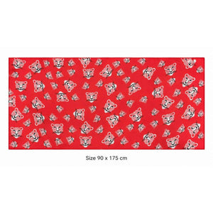 Wild Leopard Mousseline Beach Pareo – Red – 90 × 175 cm