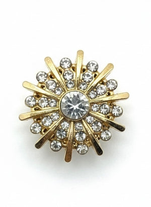 Gold Crystal Starburst Button Cover | Spiked Radiant Cache-Bouton