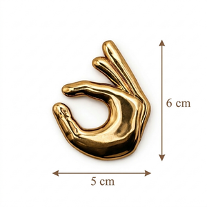 Surrealist Gold OK Hand Gesture Brooch Default Title Petit Détail Lebanon
