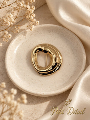 Organic Halo Gold Brooch