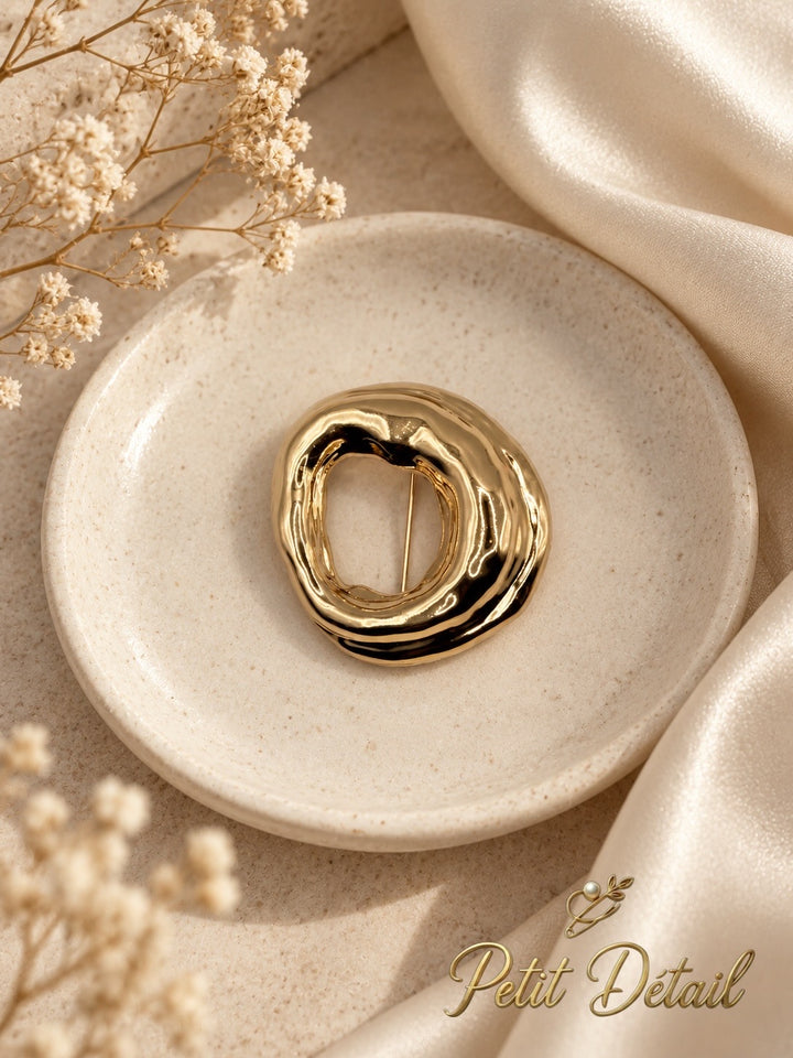Organic Halo Gold Brooch