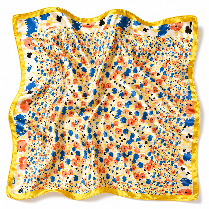 Yellow Floral Square Scarf Petit Détail Lebanon