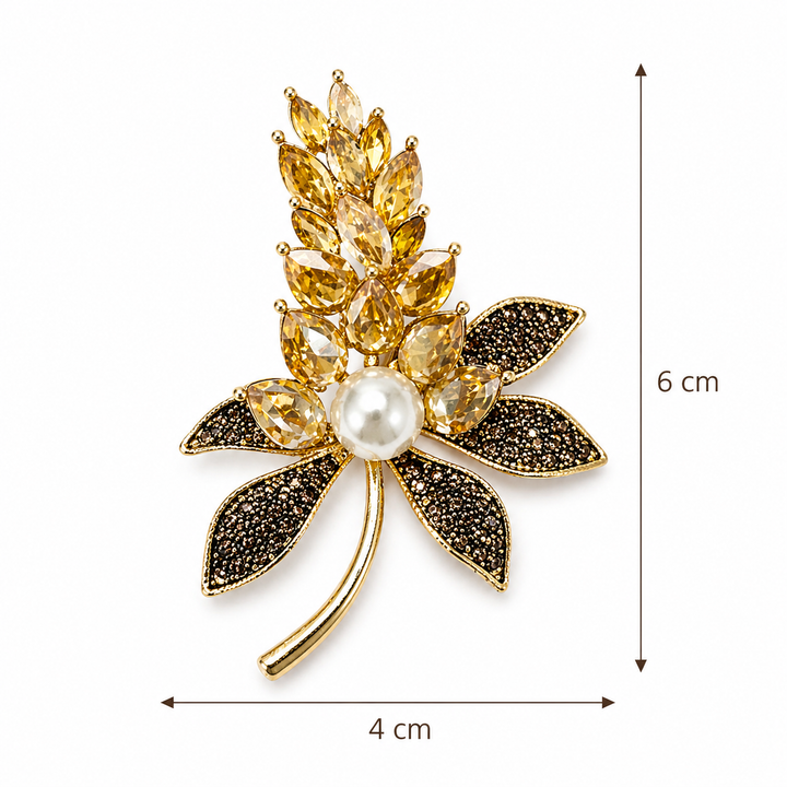 Pearl Floral Crystal Brooch Petit Détail Lebanon
