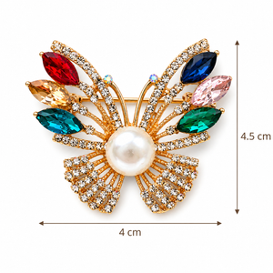 Pearl Crystal Bow Brooch Multicolor Petit Détail Lebanon