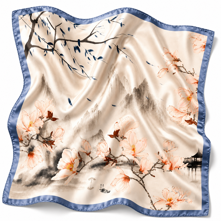 Blush Magnolia Square Scarf Petit Détail Lebanon