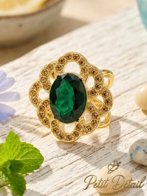 Emerald Bloom Scarf Ring Petit Détail Lebanon