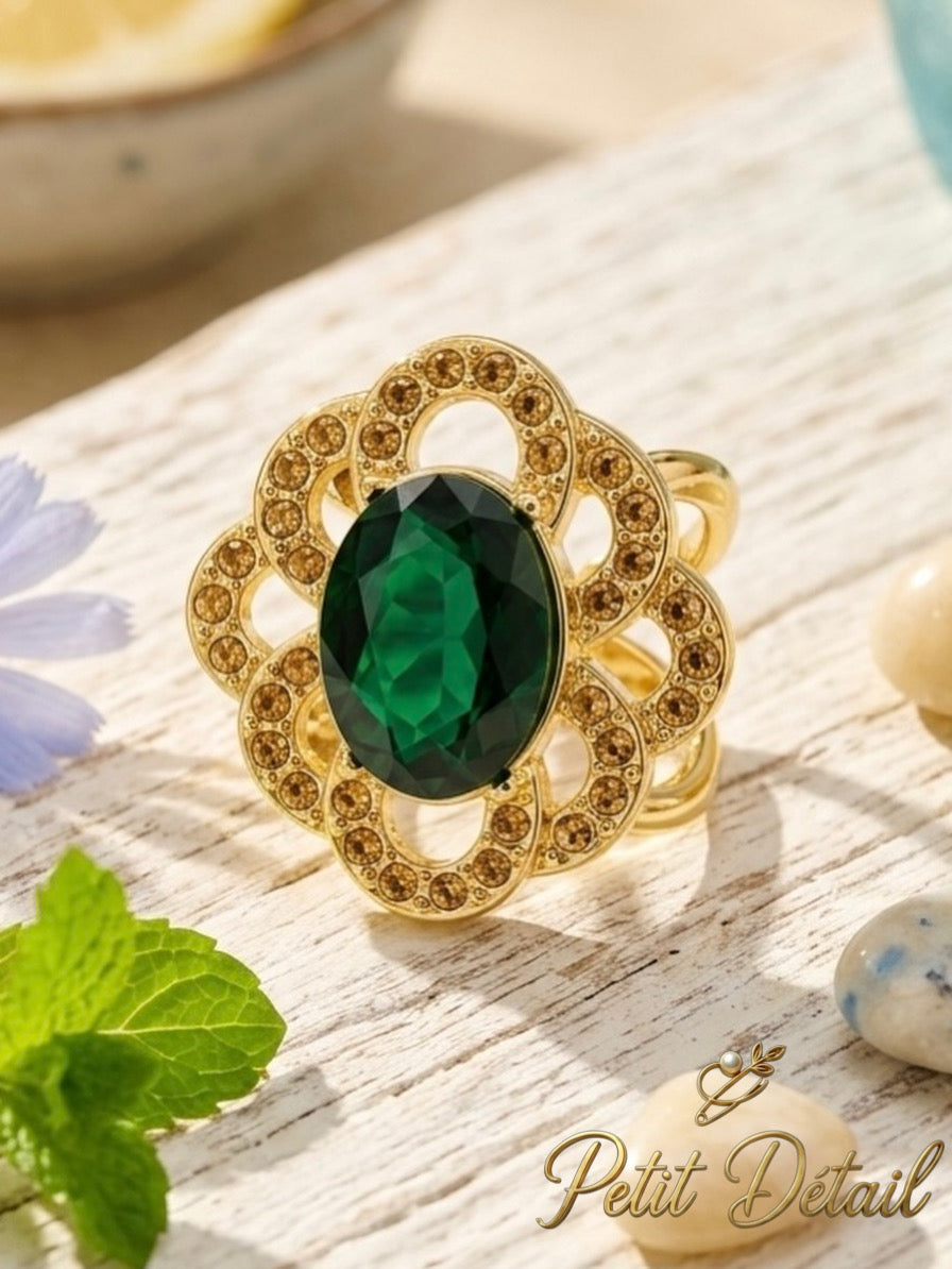 Emerald Bloom Scarf Ring Petit Détail Lebanon