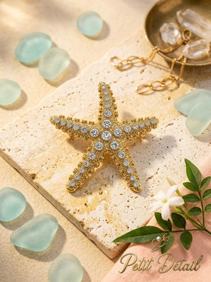 Crystal Starfish Brooch Petit Détail Lebanon