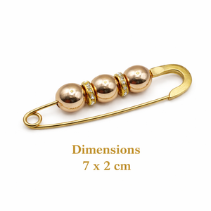 Pearl Decorative Safety Pin Brooch Gold Petit Détail Lebanon