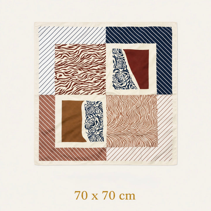 Patchwork Print Square Scarf