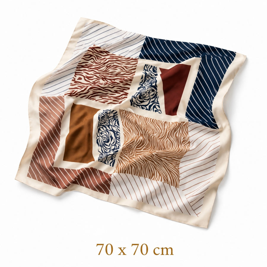 Patchwork Print Square Scarf Petit Détail Lebanon